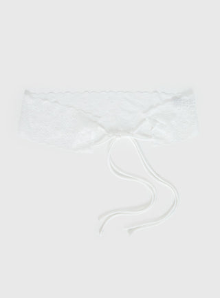 Spin The Bottle Lace Belt White