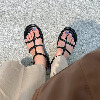 Strap belt sandals