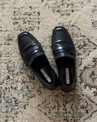 Leather design loafers