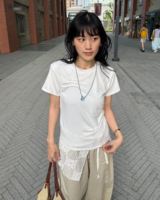 Pintuck Short-Sleeve T-Shirt