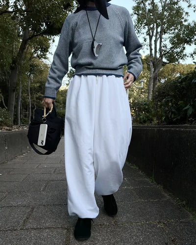 2-Way Wide Waist Elastic Pants
