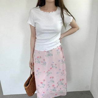 [5 colors] Wave Short-Sleeve T-Shirt