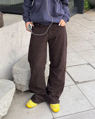 Cotton straight pants
