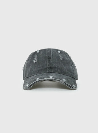 Night Shift Distressed Stud Cap Black
