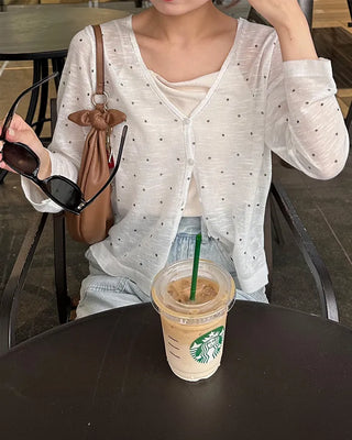 See-through polka dot summer cardigan