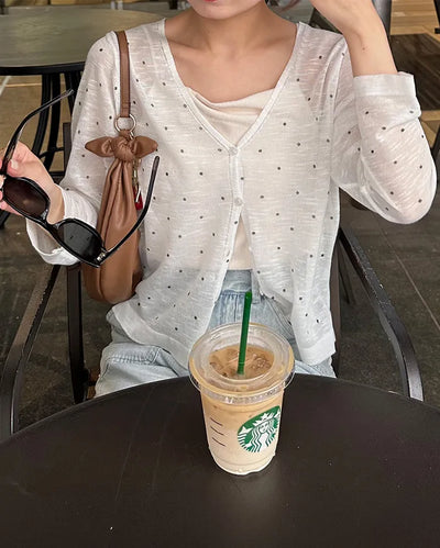 See-through polka dot summer cardigan