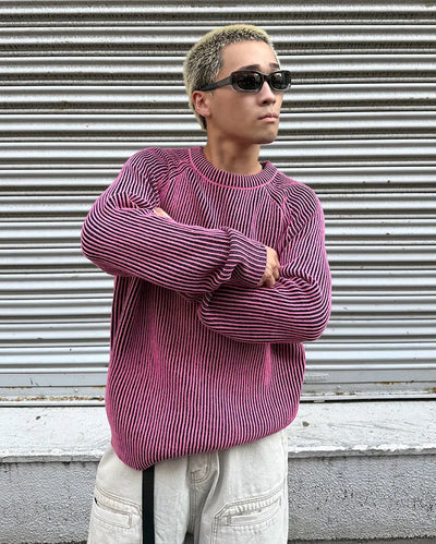 Two-tone ribbed knit