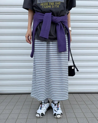 Triple Border Rib Easy Maxi Skirt