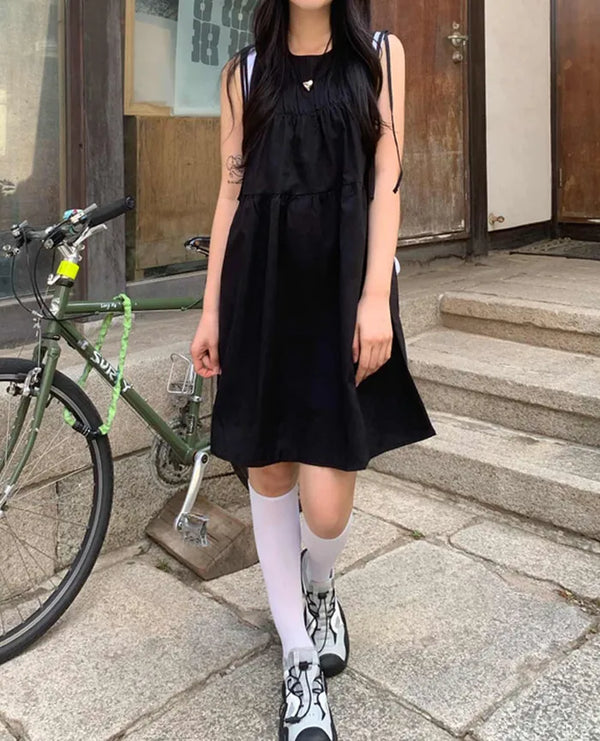 Shirred balloon camisole dress