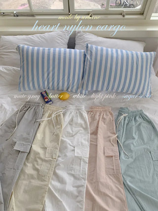 2-Way Wide Nylon Cargo Pants (5cm)