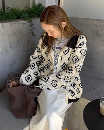 Vintage Jade Pattern Cardigan