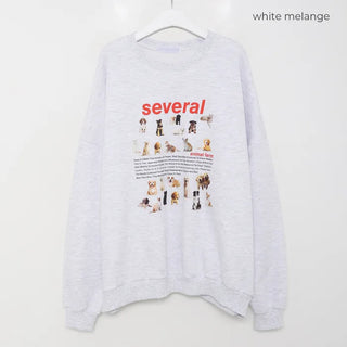 Animal print fleece-lined sweatshirt
