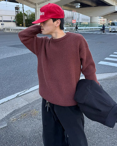 Waffle Round Neck Knit