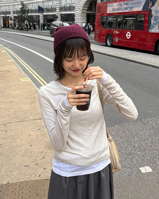 Wool layered T-shirt