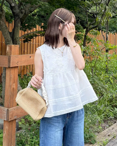 Flower Tiered Sleeveless Dress