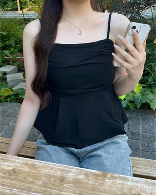 Shirred flared blouse