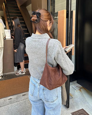 Suede shoulder bag