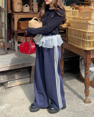 Chiffon-lined sweatpants