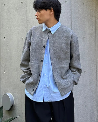 Out-pocket round neck cardigan