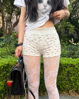 Flower lace shorts