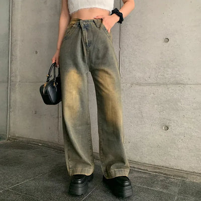Yellow Wash Loose Fit Denim