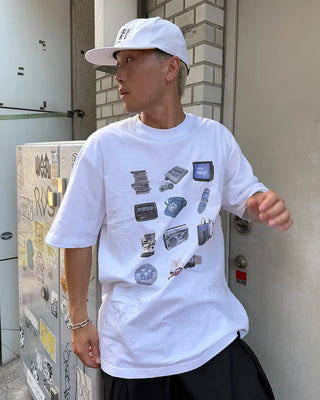 Electronic device print short-sleeved T-shirt
