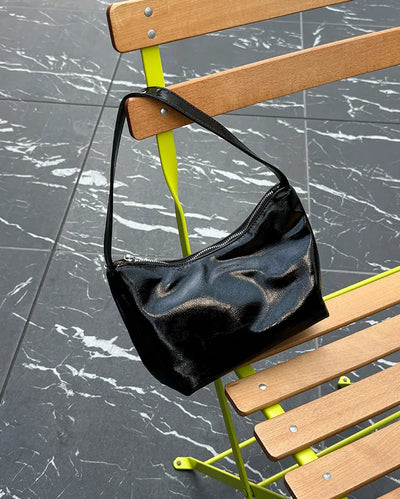 Leather one-handle shoulder bag