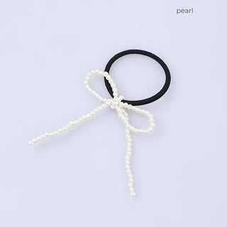 Pearl ribbon hair tie