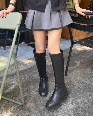 Leather long boots