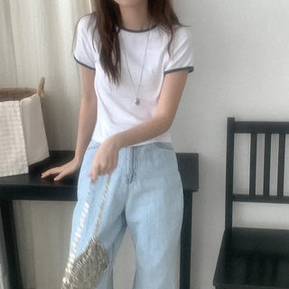 Modal bicolor short-sleeved T-shirt