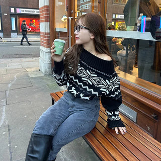 Snowflake Off-Shoulder Knit