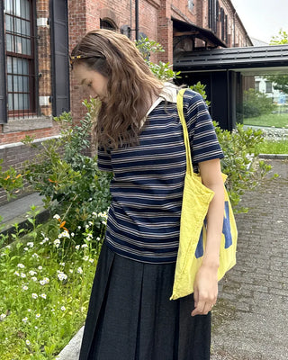 Colored striped short-sleeved T-shirt