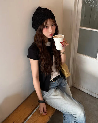 Layered Button T-Shirt