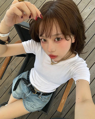 Basic Color Round T-Shirt