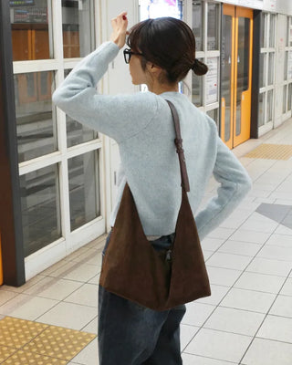 Suede shoulder bag