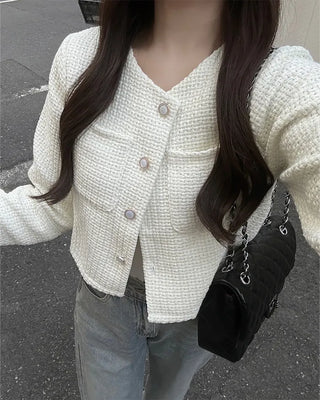Flap pocket tweed jacket