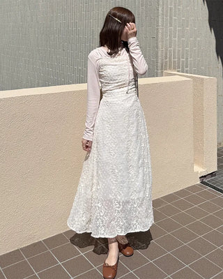 Lace strap detail camisole long dress