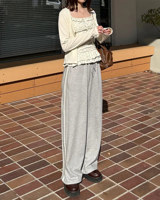 Side lace point sweatpants