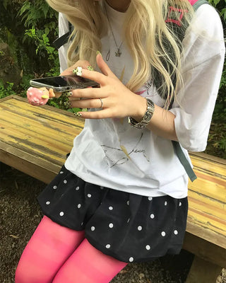 Polka Dot Pumpkin Balloon Fit Mini Skirt