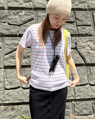 Casual striped short-sleeved T-shirt