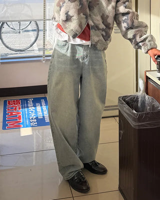 Wide Washed Denim Pants