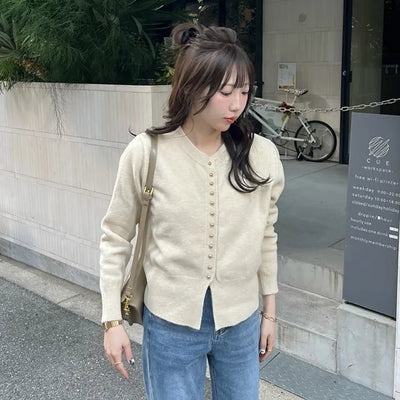 Gold button detail cardigan