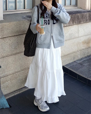 Can-can frill long skirt