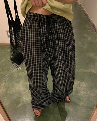 Checked Banding Pants