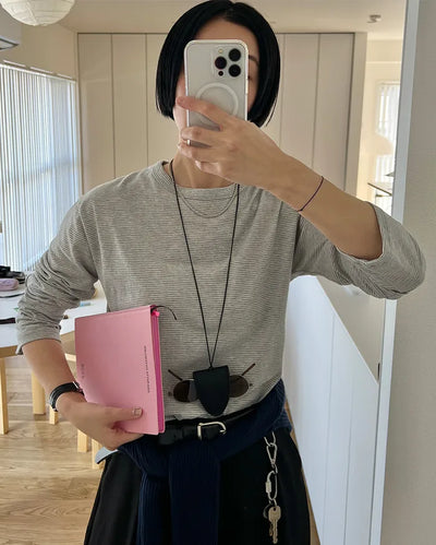 Striped long-sleeved T-shirt
