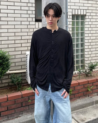 Linen Henley Neck Cardigan