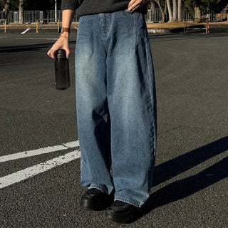 Dart detail balloon denim pants