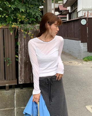 Round neck Tencel T-shirt