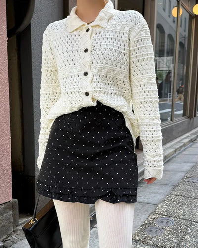 Perforated Lace Cardigan