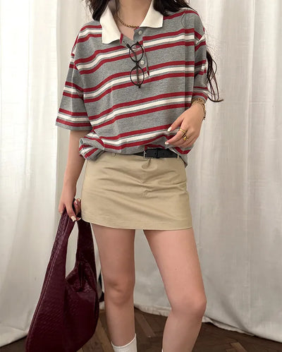 Low-waisted mini skirt